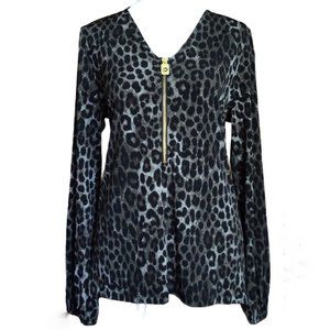 NWT - Michael Kors Cheetah Print Long Sleeve top Ivy (Size: S)